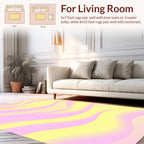 Pink Yellow Wavy Gradient Rug