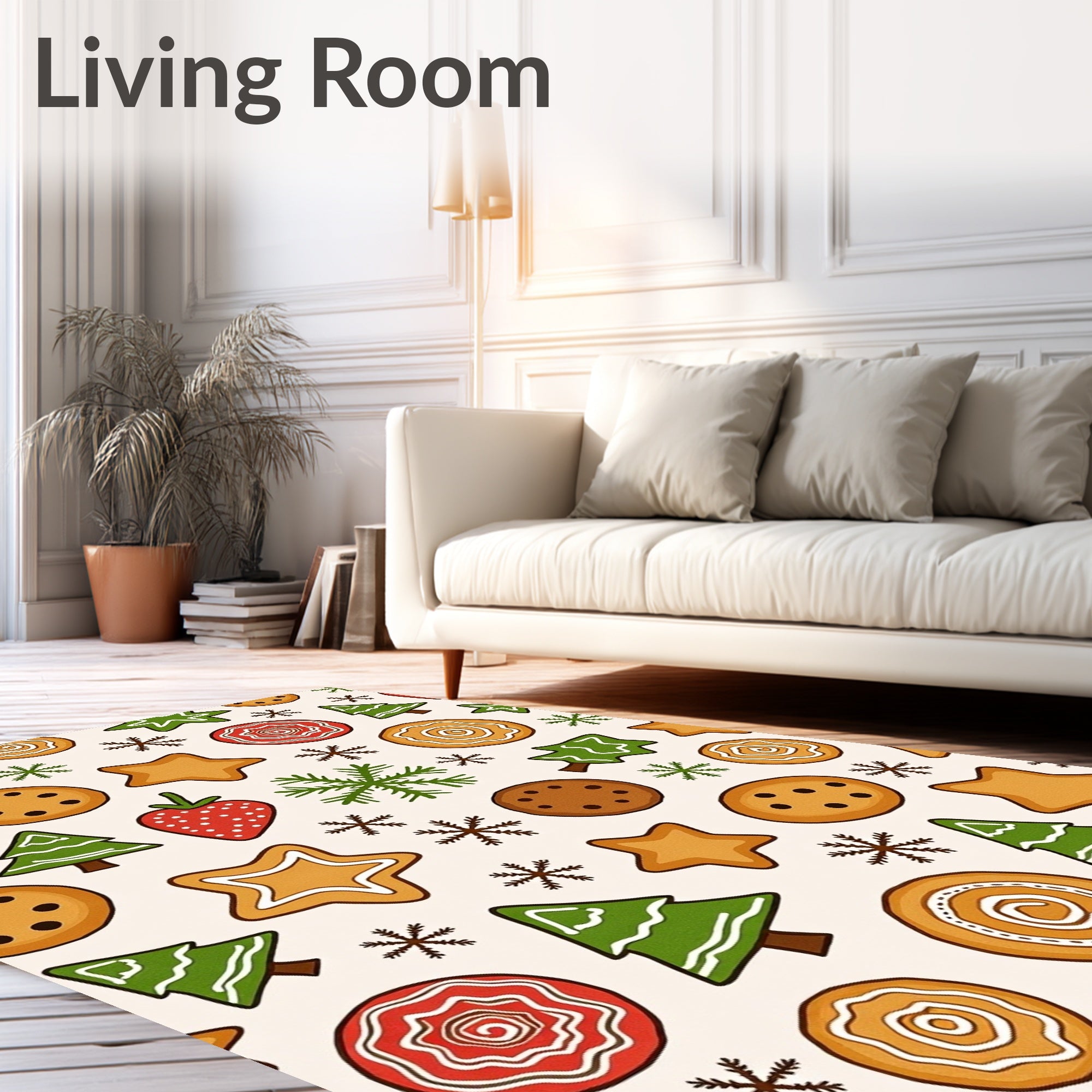 Christmas Cookies Snowflakes Pattern Rug