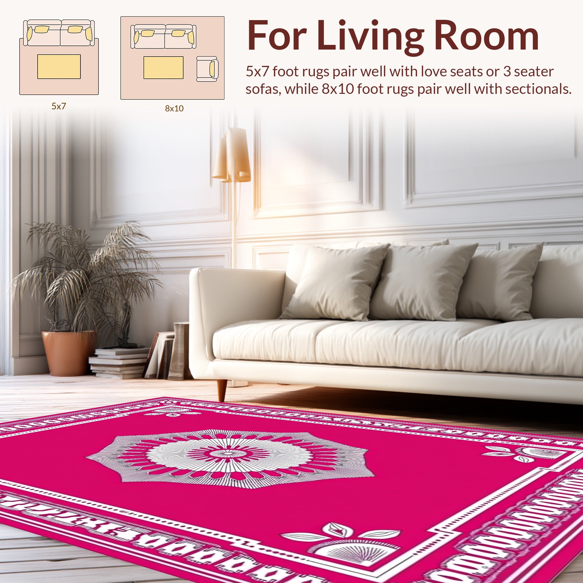 Geometric Burst Mandala Pattern Rug