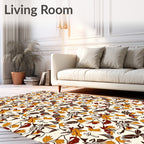 Bold Autumn Floral Vine Pattern Rug