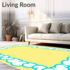 White Cloud Border Design Rug