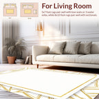 Gold Geometric Abstract Pattern Rug