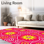 Bright Sunburst Swirls Pattern Rug