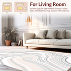 Soft Pink Gray Marble Swirls Rug