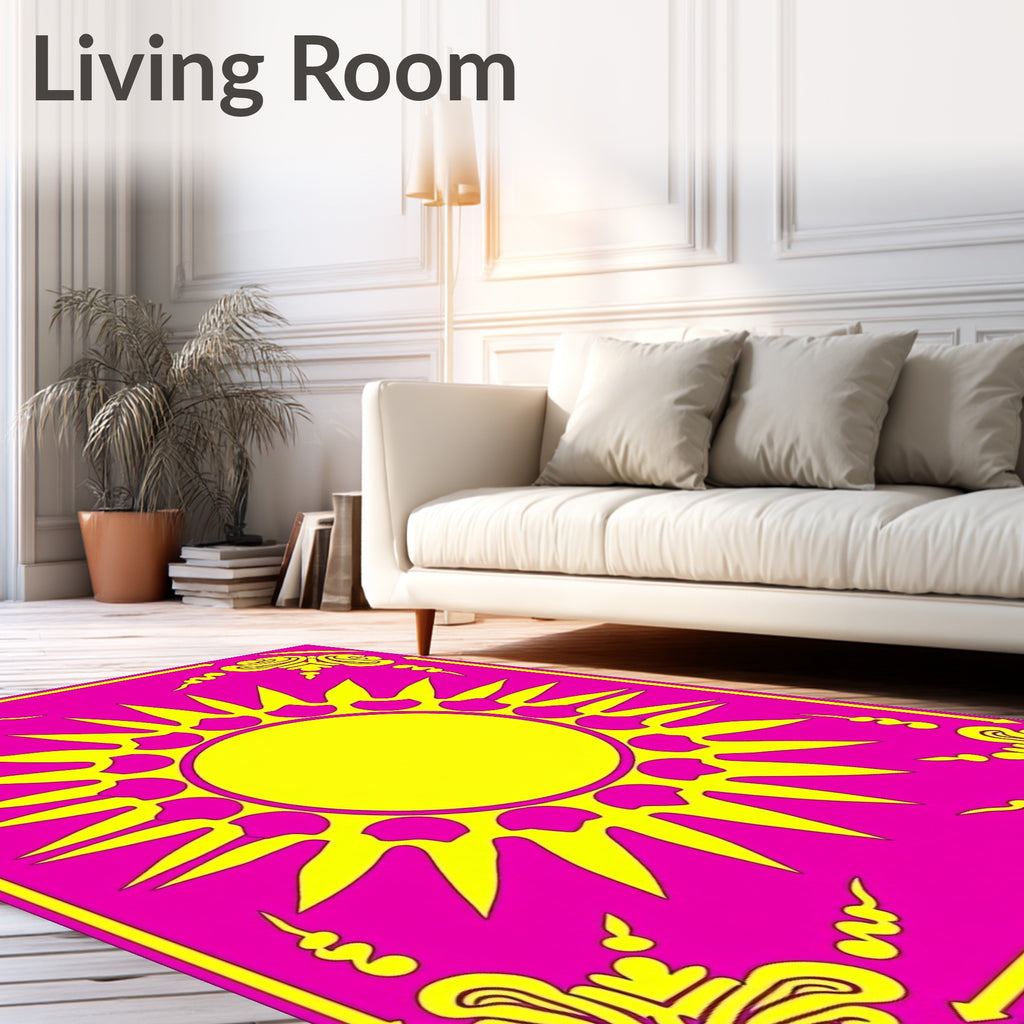 Radiant Sun With Decorative Corners Rug