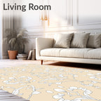 Elegant Floral Leaf Pattern Rug