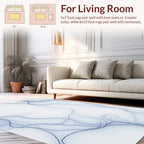 Subtle Blue Abstract Organic Lines Rug