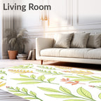 Botanical Leaf Patterned Repeating Design Rug