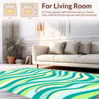 Cool Tone Abstract Waves Rug