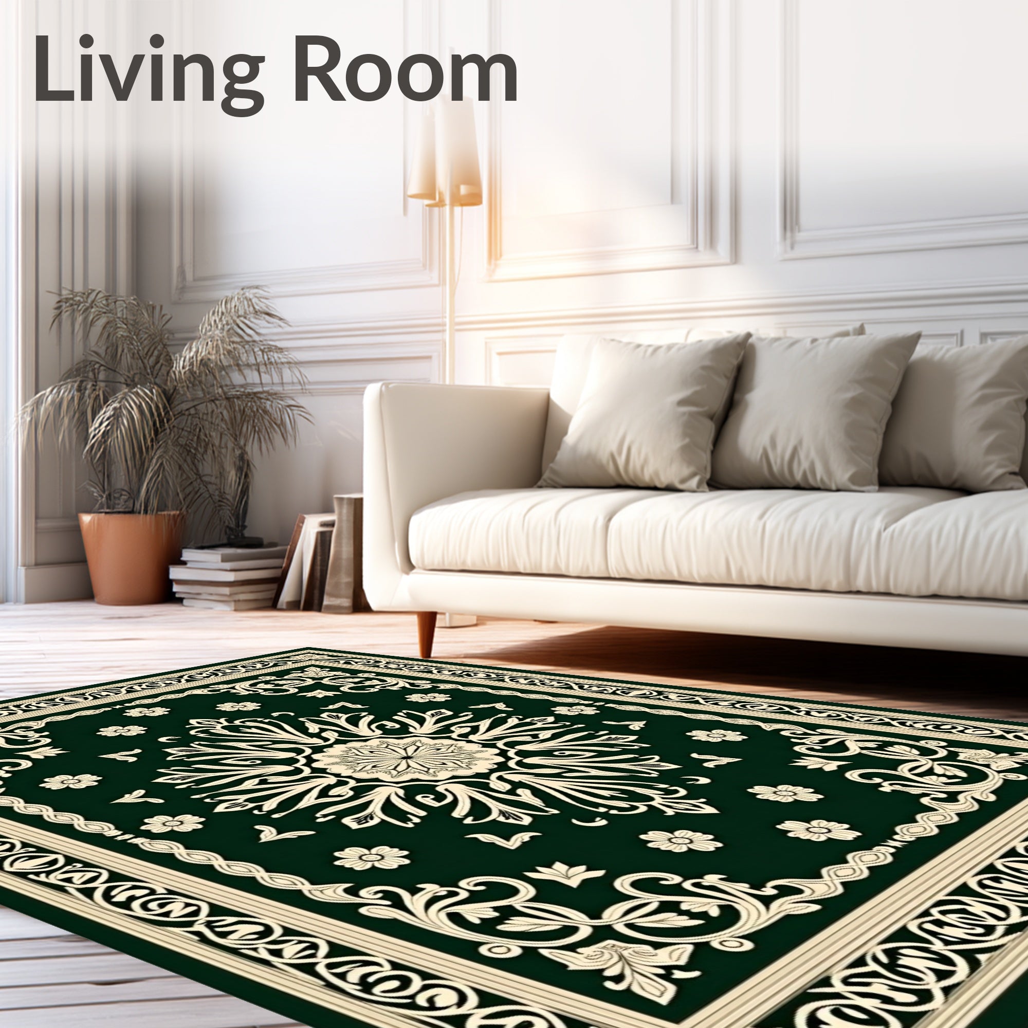 Ornate Floral Medina Medallion Design Rug