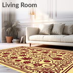 Ornate Floral Scrollwork Pattern Rug