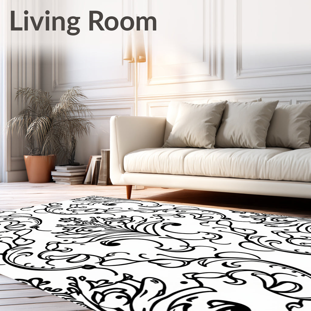 Classic Floral Scrollwork Pattern Rug