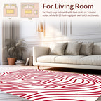 Red Wavy Stripe Pattern Rug