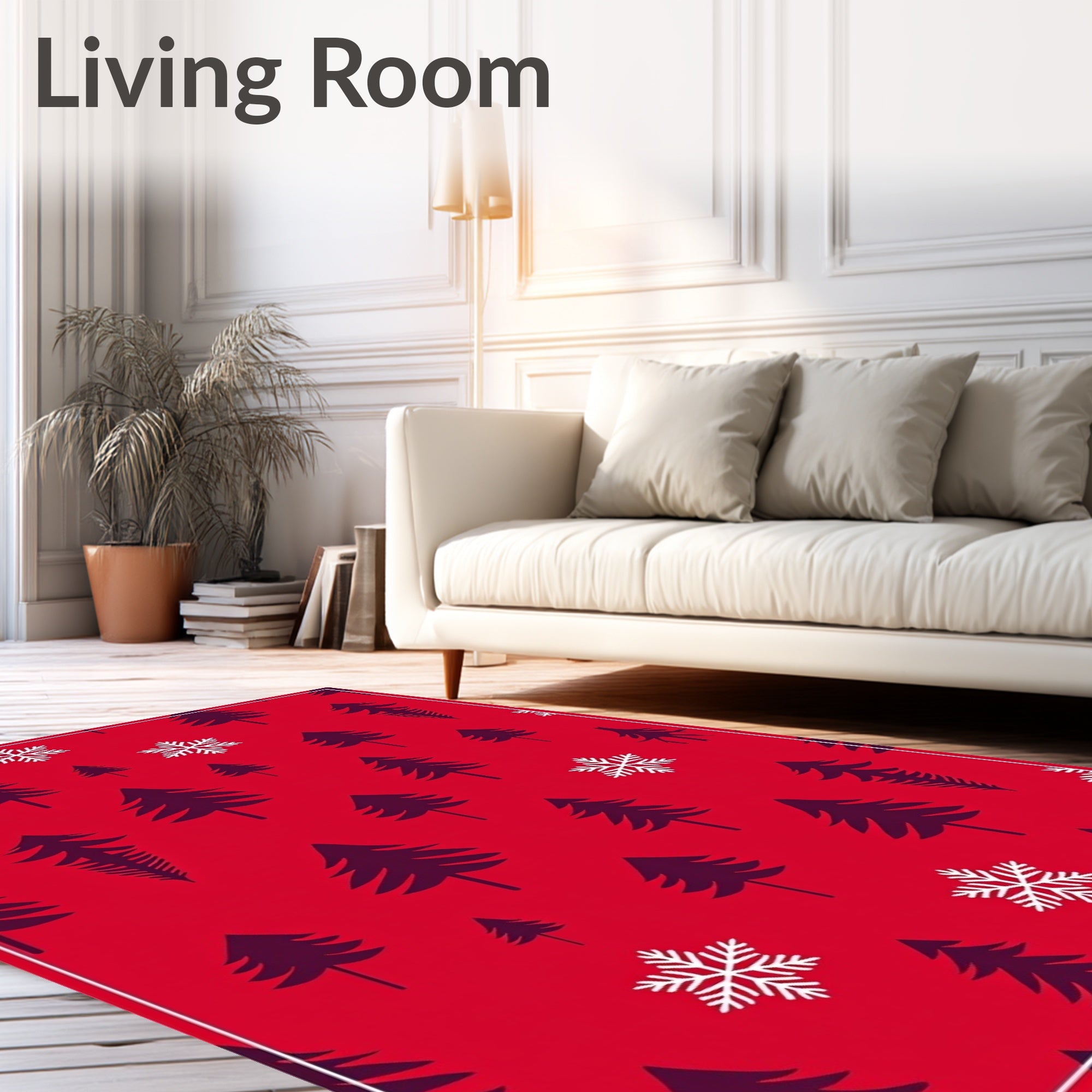Winter Forest Snowflake Pattern Rug