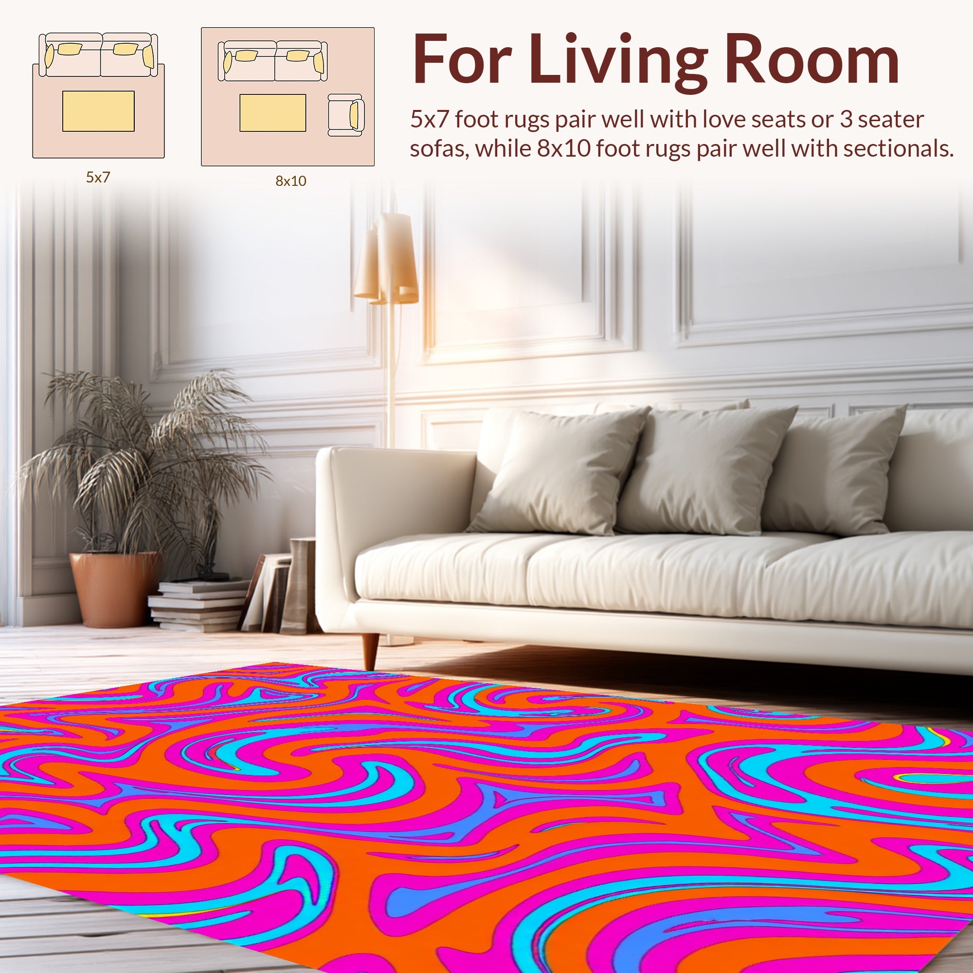 Vibrant Swirls Bold Pattern Rug