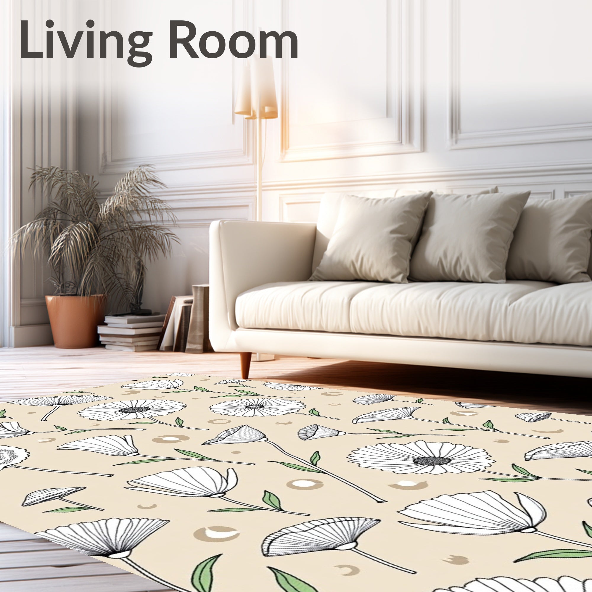 Whimsical Botanical Garden Pattern Rug