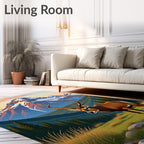 Majestic Elk Mountain Sunset Rug
