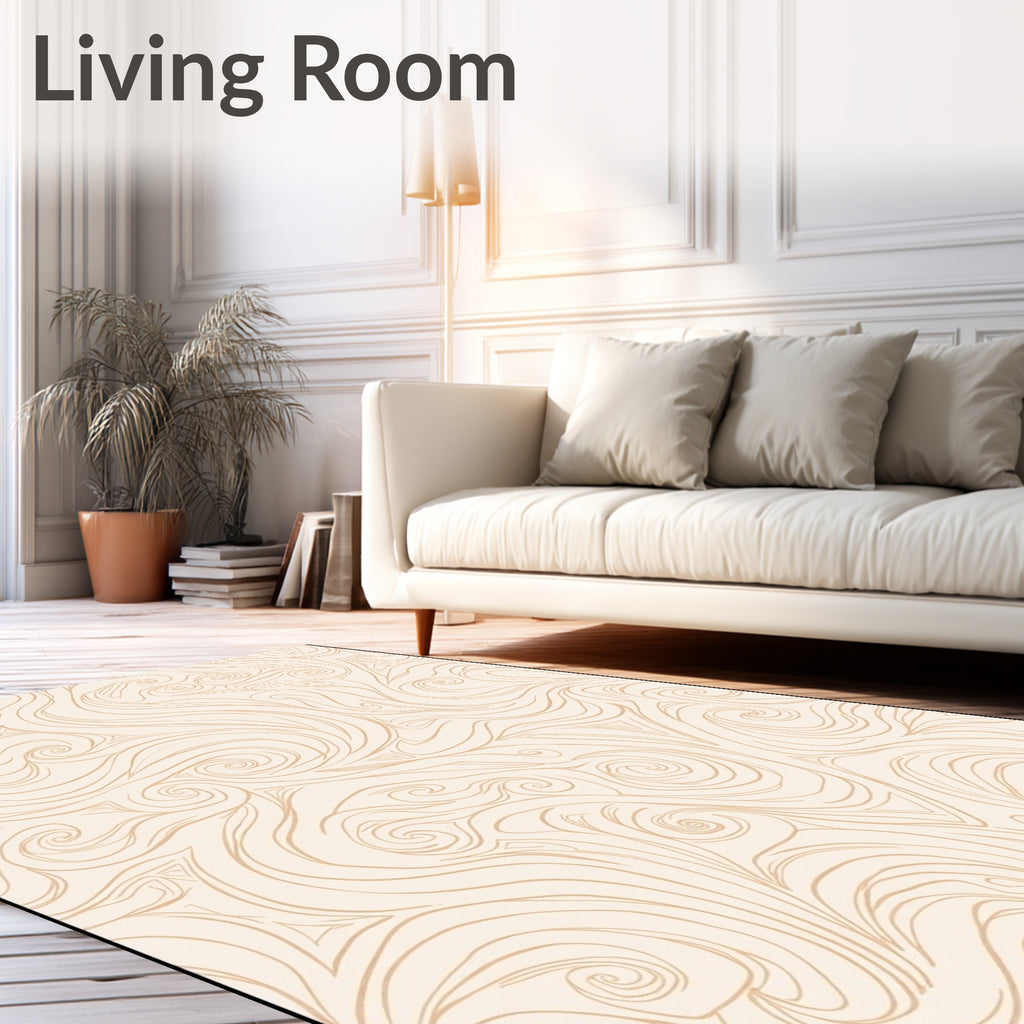 Swirly Abstract Tone Pattern Rug