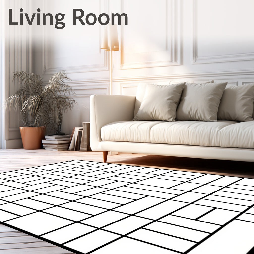 Abstract Geometric Rectangle Pattern Design Rug