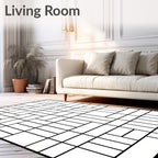 Abstract Geometric Rectangle Pattern Design Rug