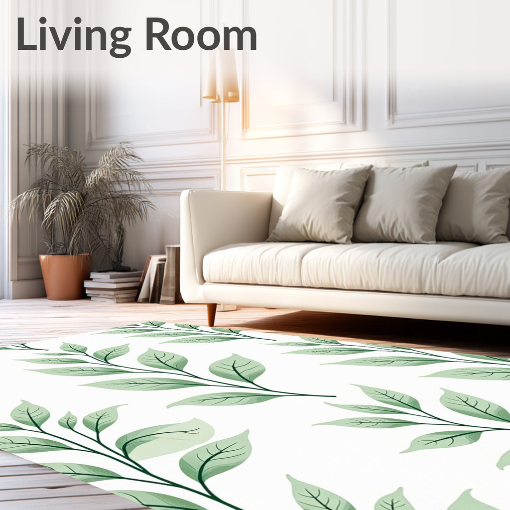 Spring Green Leafy Branch Repeat Rug