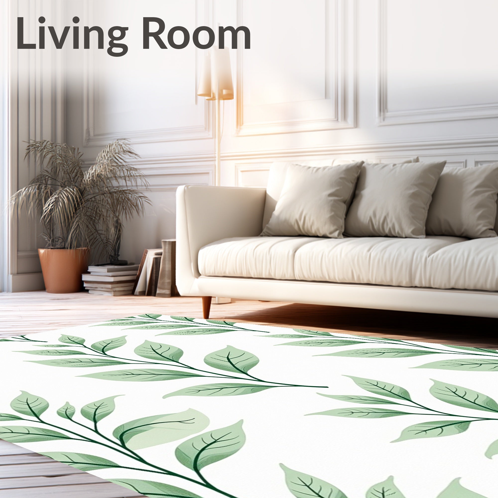 Spring Green Leafy Branch Repeat Rug