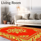 Ornate Red Yellow Floral Mandalas Rug