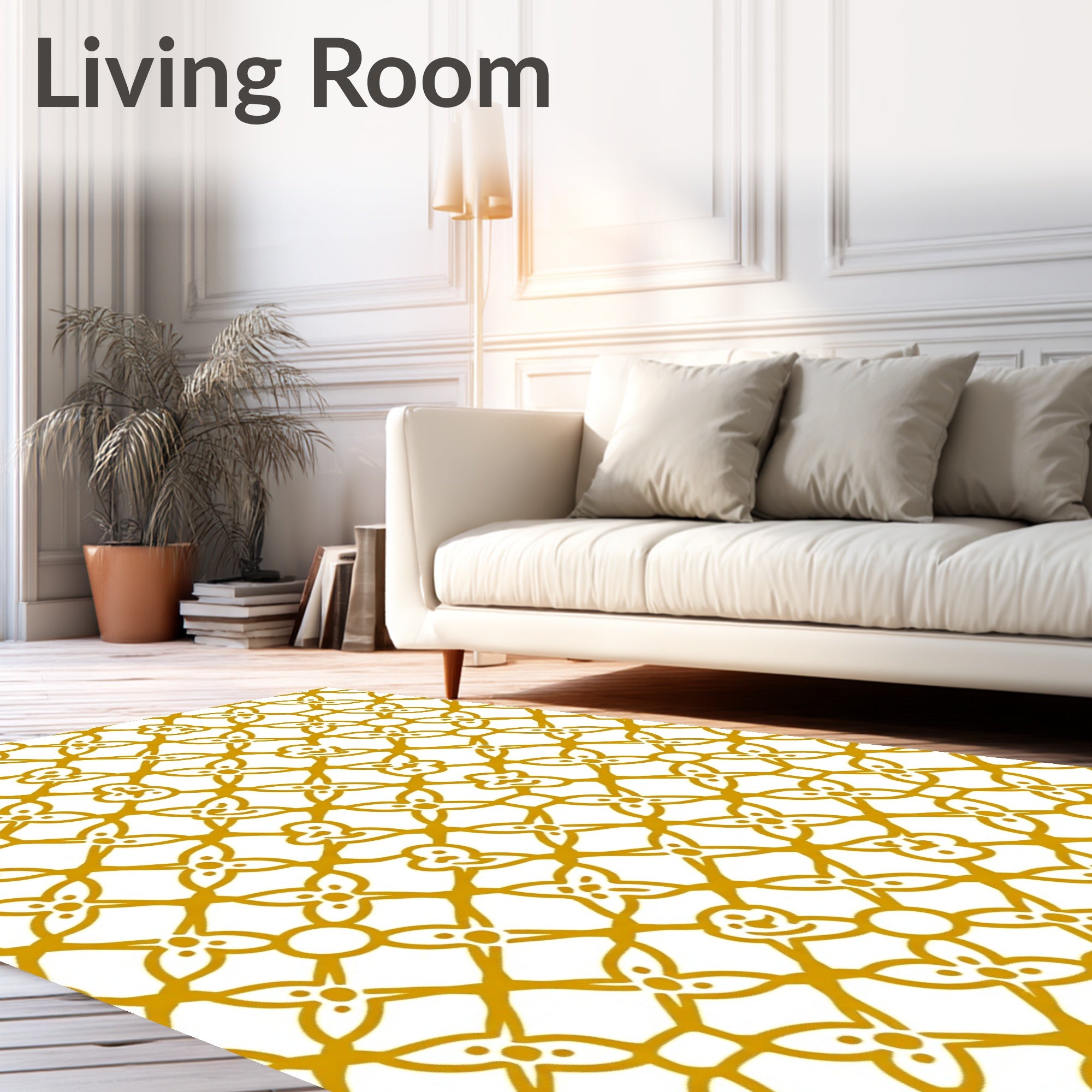 Geometric Floral Pattern Design Rug