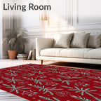Festive Evergreen Pine Pattern Rug