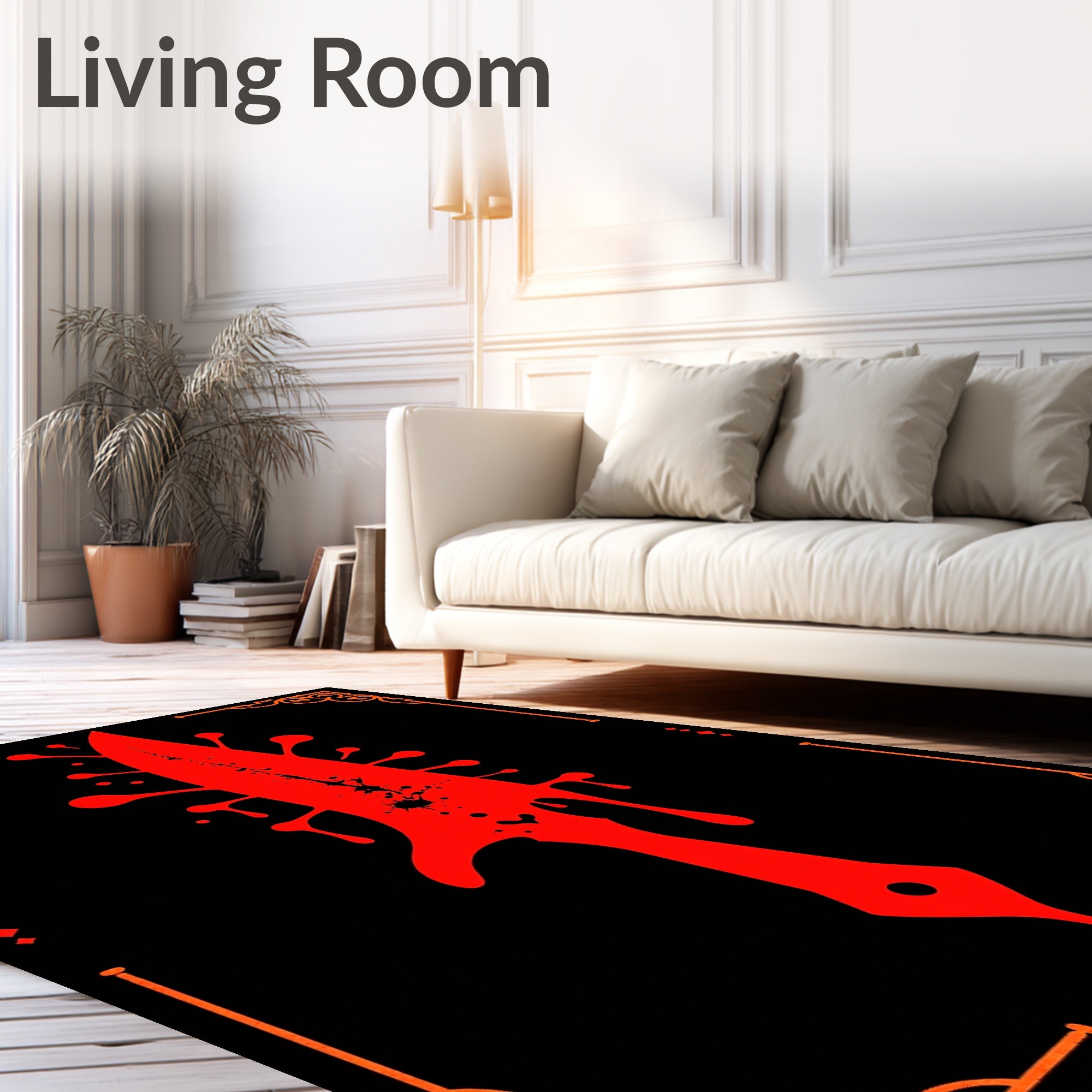 Gothic Red Blood Splatter Blade Rug