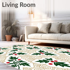 Holly Berry Spiral Pattern Rug