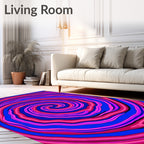 Vibrant Pink Blue Swirl Pattern Rug