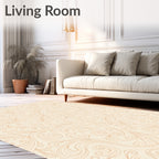 Soft Cream Brown Swirl Pattern Rug