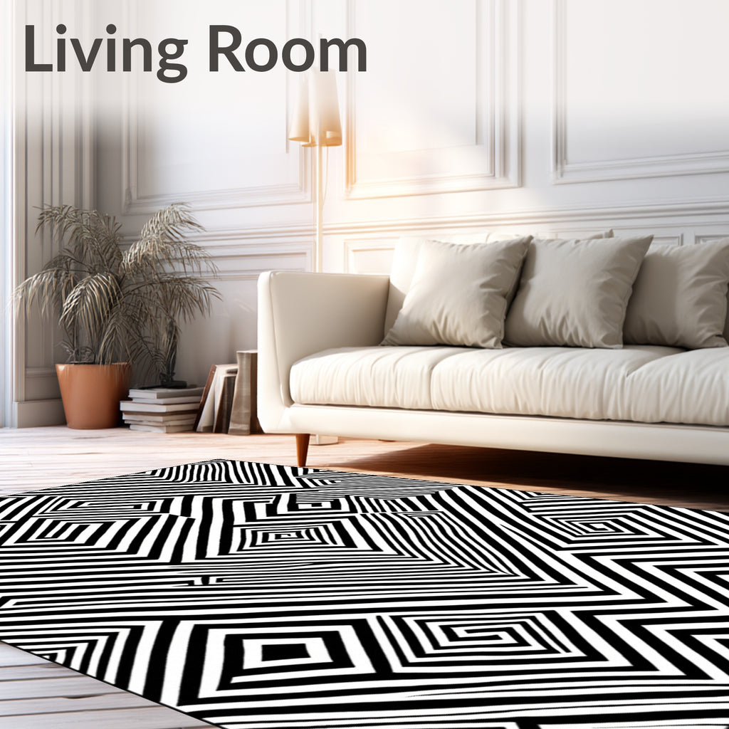 Optical Illusion Geometric Pattern Rug