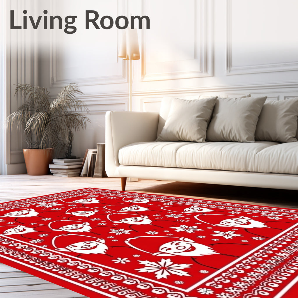Festive Gnome Snowflake Pattern Rug