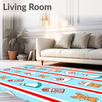 Gingerbread Candy Cane Stripes Christmas Rug
