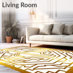 Gold Geometric Art Deco Pattern Rug