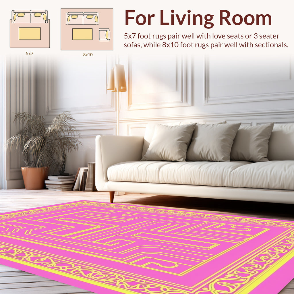 Geometric Abstract Maze Pattern Rug