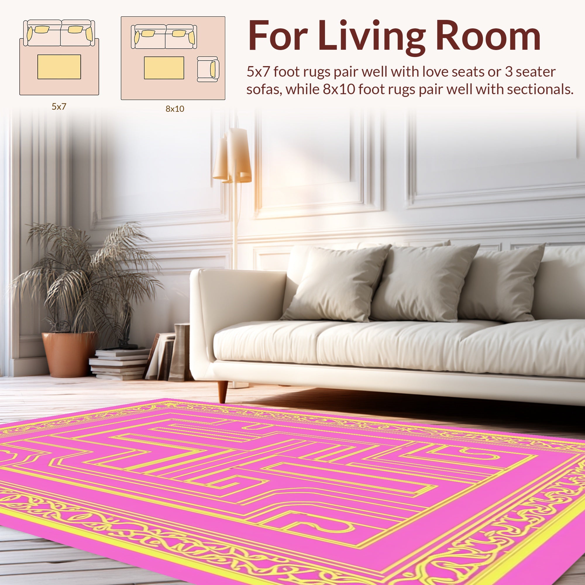 Geometric Abstract Maze Pattern Rug