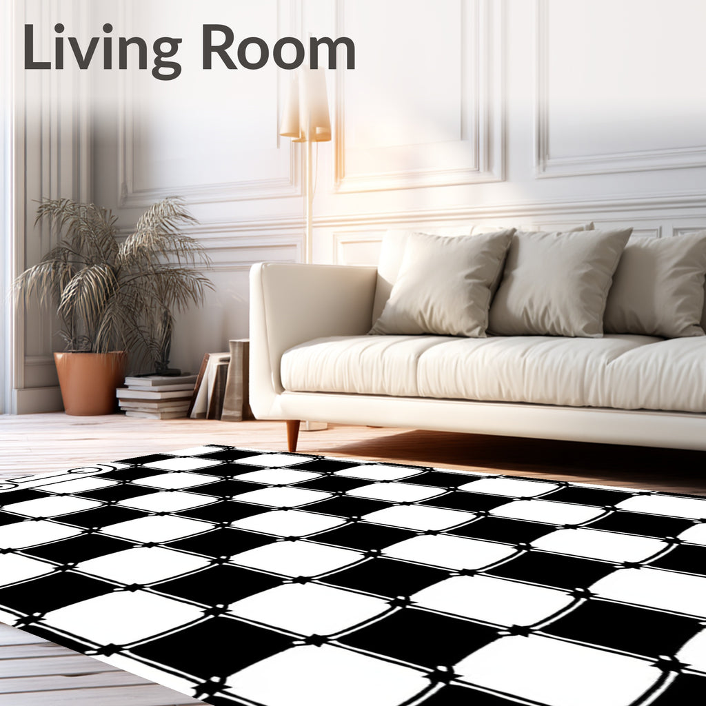 Checkerboard Pattern Graphic Rug