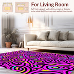 Vibrant Swirls 2 Tone Geometric Pattern Rug