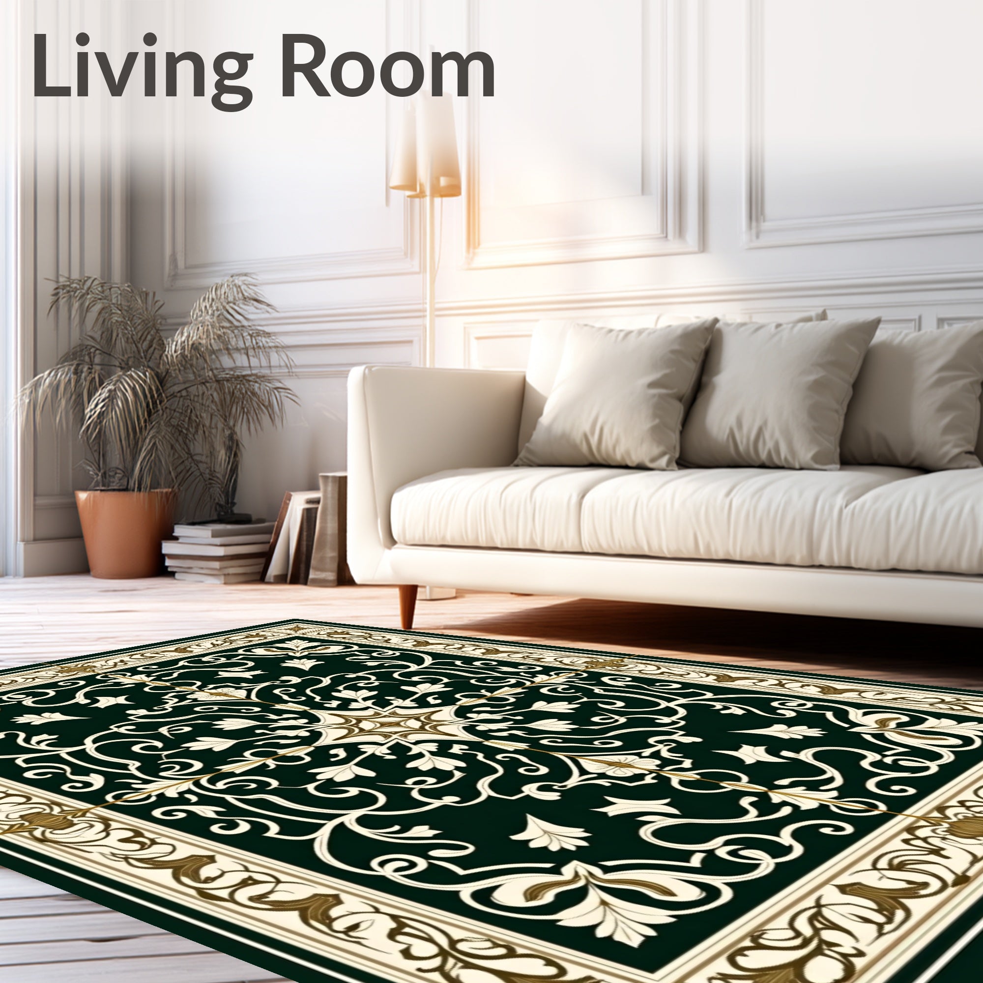 Classic Floral Inlay Pattern Rug