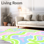 Swirling Pastel Abstract Pattern Rug