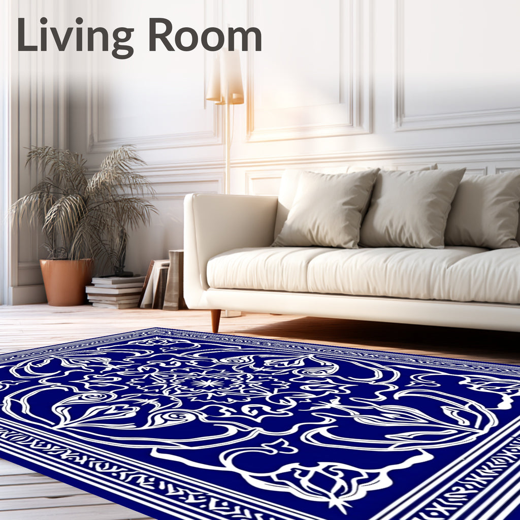 Ornate Floral Mandala Pattern Rug