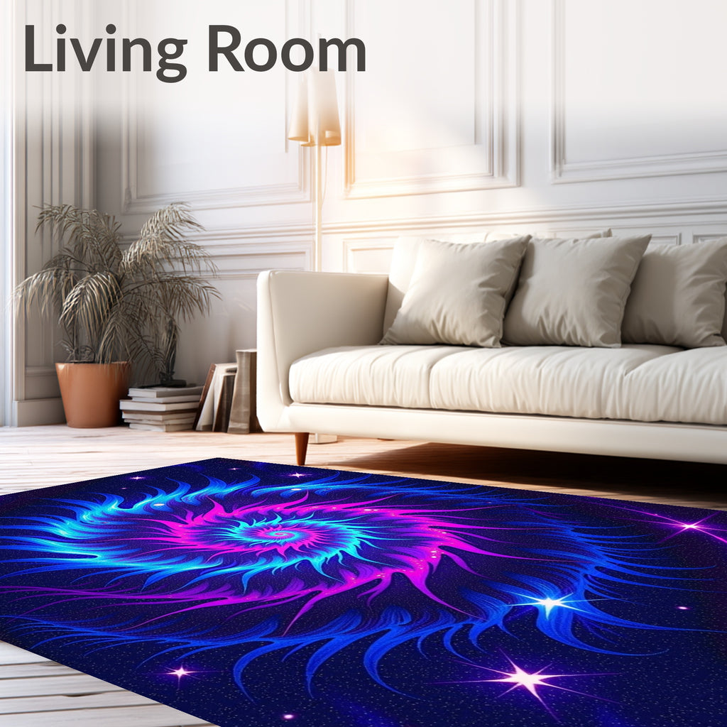 Galactic Swirl Neon Psychedelic Rug