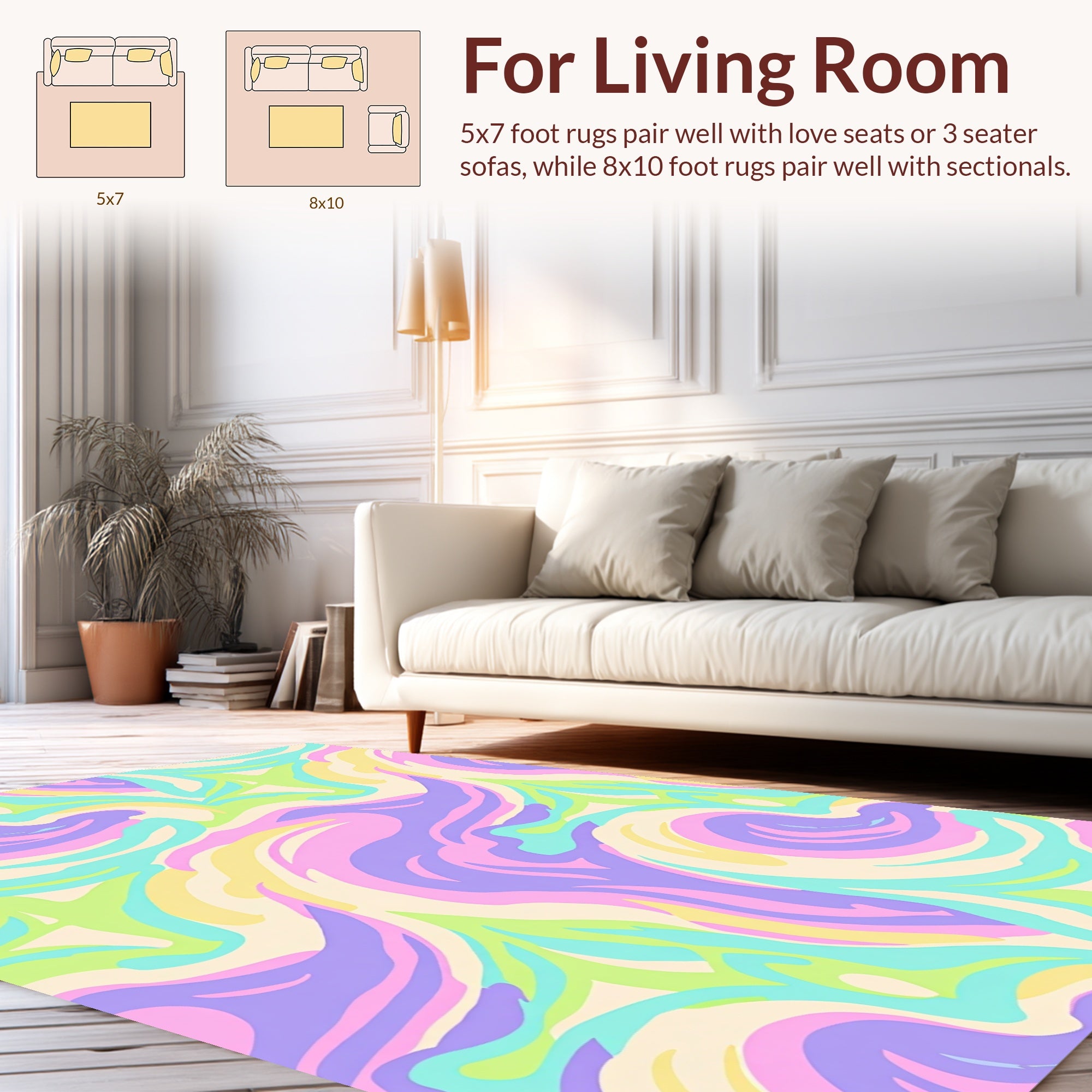 Pastel Swirl Abstract Pattern Rug