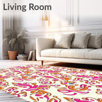 Abstract Floral Swirl Pattern Rug