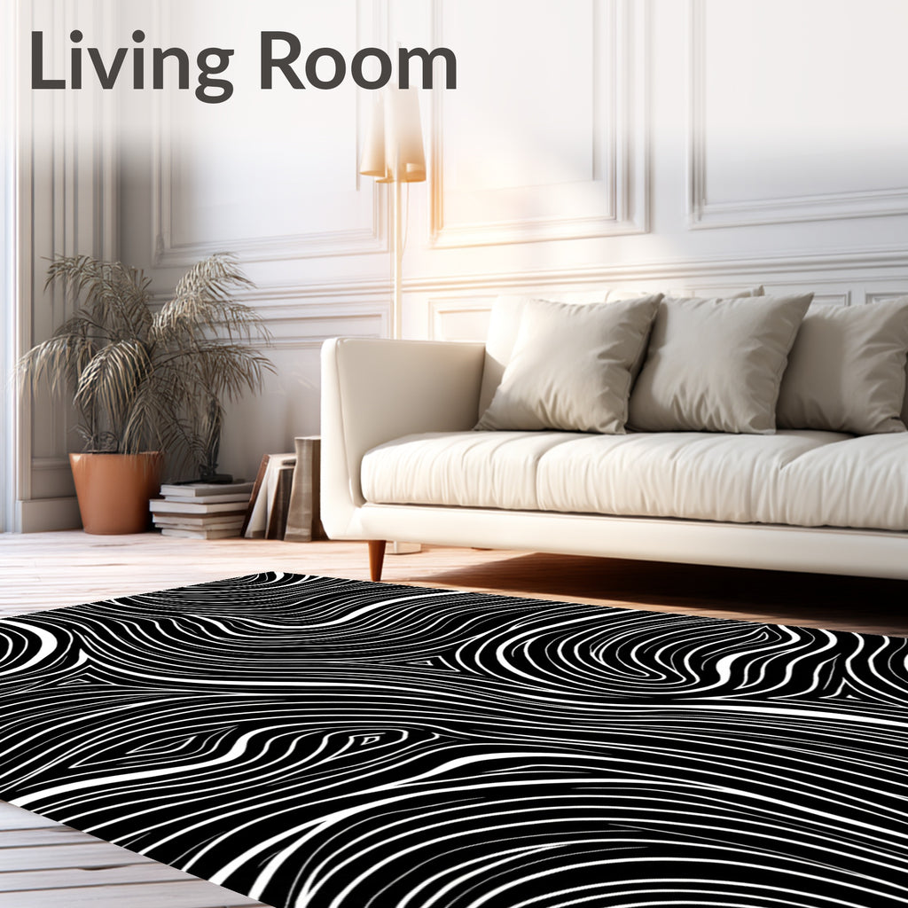 Abstract Wavy Stripe Pattern Rug