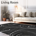 Abstract Wavy Stripe Pattern Rug