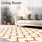 Rustic Brown Zigzag Patterned Rug